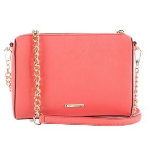 NWT Rebecca Minkoff Pink Saffiano Leather Crossbody Bag